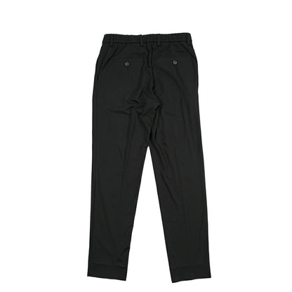 GTA “DAVIDE” ビスコース混ストレッチナイロン ノータックイージーパンツ / COMFORT FIT ブラック 46 | GUARDAROBA MILANO OFFICIAL STORE