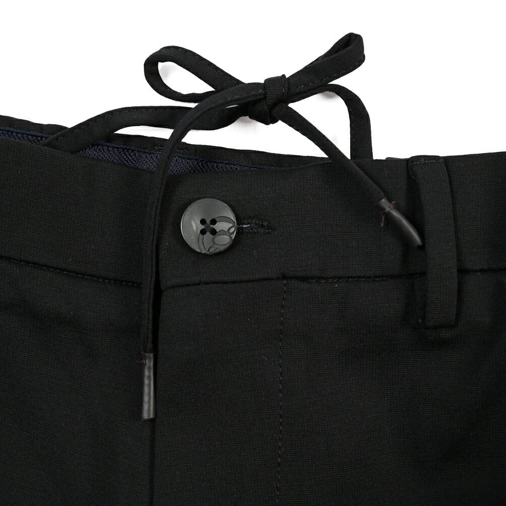 GTA “DAVIDE” ビスコース混ストレッチナイロン ノータックイージーパンツ / COMFORT FIT ブラック 46 | GUARDAROBA MILANO OFFICIAL STORE