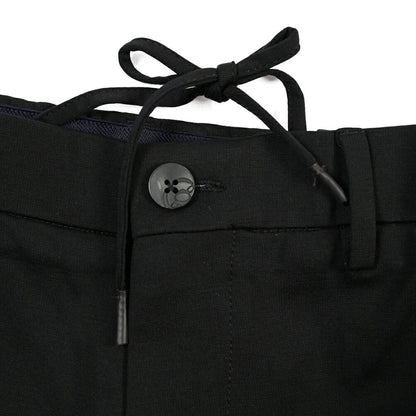 GTA “DAVIDE” ビスコース混ストレッチナイロン ノータックイージーパンツ / COMFORT FIT ブラック 46 | GUARDAROBA MILANO OFFICIAL STORE
