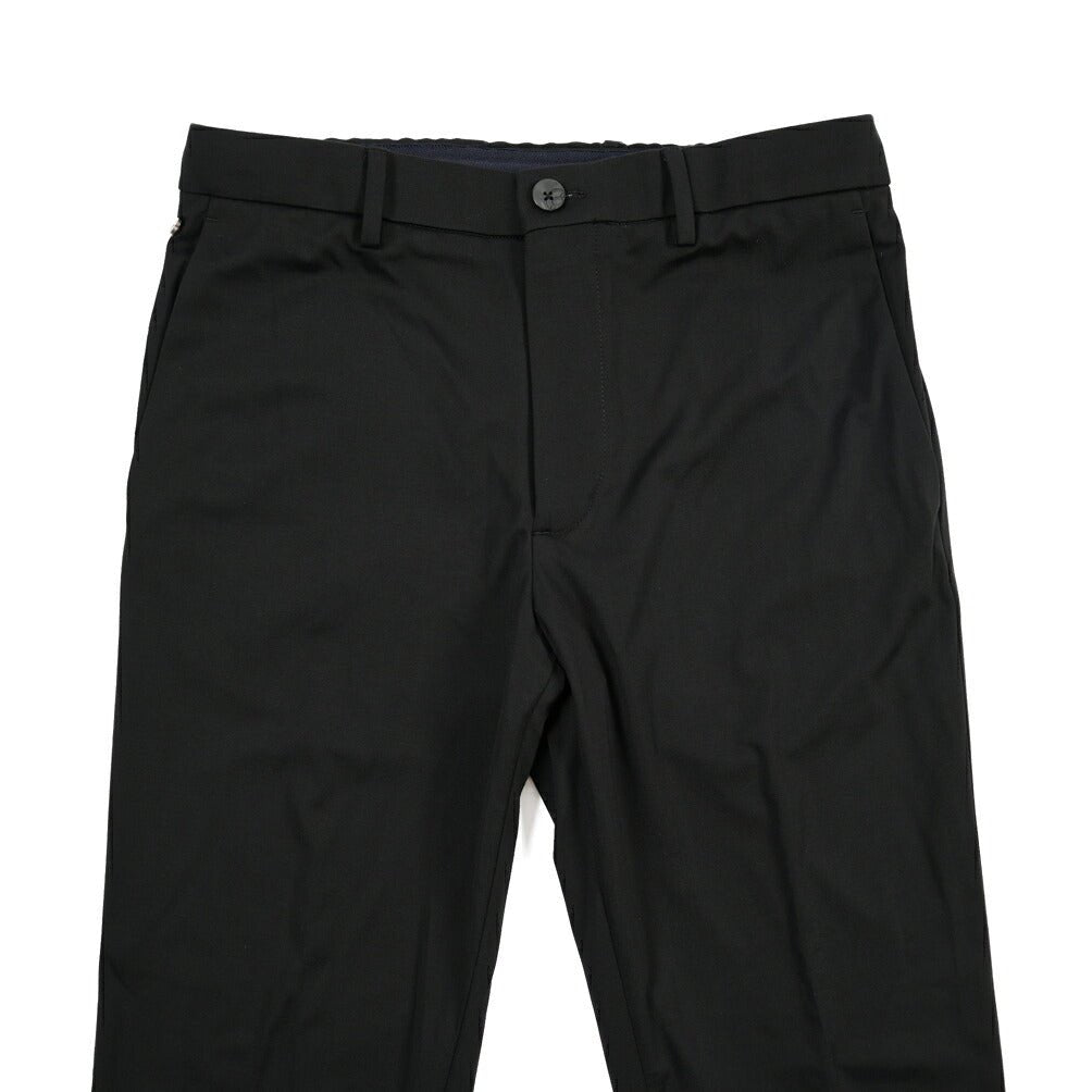 GTA “DAVIDE” ビスコース混ストレッチナイロン ノータックイージーパンツ / COMFORT FIT ブラック 46 | GUARDAROBA MILANO OFFICIAL STORE