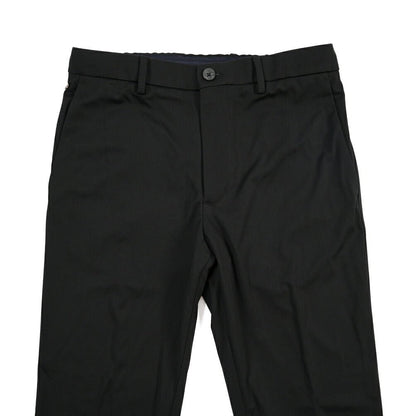 GTA “DAVIDE” ビスコース混ストレッチナイロン ノータックイージーパンツ / COMFORT FIT ブラック 46 | GUARDAROBA MILANO OFFICIAL STORE