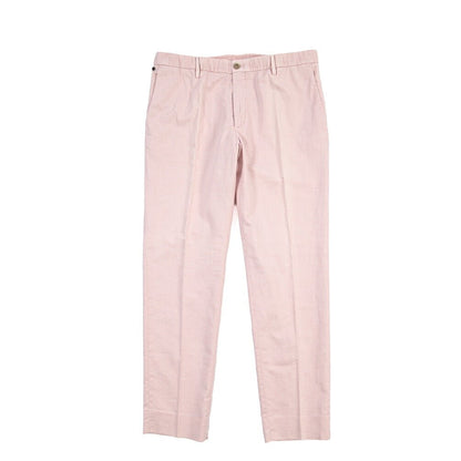 GTA “DAVIDE” リネン混コットン ノータックイージーパンツ / COMFORT FIT ピンク 54 | GUARDAROBA MILANO OFFICIAL STORE