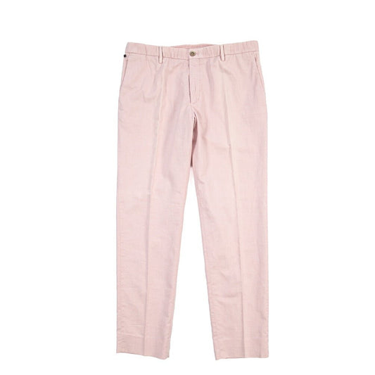 GTA “DAVIDE” リネン混コットン ノータックイージーパンツ / COMFORT FIT ピンク 54 | GUARDAROBA MILANO OFFICIAL STORE