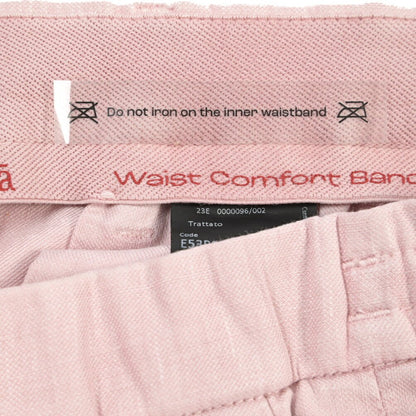 GTA “DAVIDE” リネン混コットン ノータックイージーパンツ / COMFORT FIT ピンク 54 | GUARDAROBA MILANO OFFICIAL STORE