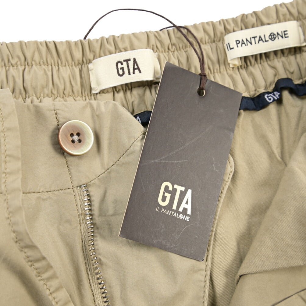 GTA “DAVIDE” ストレッチコットン ワンタックイージーパンツ / COMFORT FIT ベージュ 46 | GUARDAROBA MILANO OFFICIAL STORE