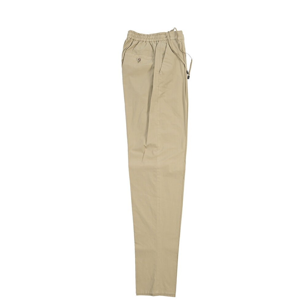 GTA “DAVIDE” ストレッチコットン ワンタックイージーパンツ / COMFORT FIT ベージュ 46 | GUARDAROBA MILANO OFFICIAL STORE