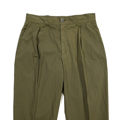 GTA “DAVIDE” ストレッチコットン ワンタックイージーパンツ / COMFORT FIT カーキグリーン 46 | GUARDAROBA MILANO OFFICIAL STORE
