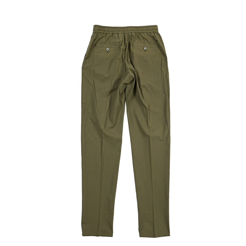 GTA “DAVIDE” ストレッチコットン ワンタックイージーパンツ / COMFORT FIT カーキグリーン 46 | GUARDAROBA MILANO OFFICIAL STORE