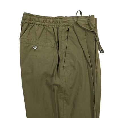 GTA “DAVIDE” ストレッチコットン ワンタックイージーパンツ / COMFORT FIT カーキグリーン 46 | GUARDAROBA MILANO OFFICIAL STORE