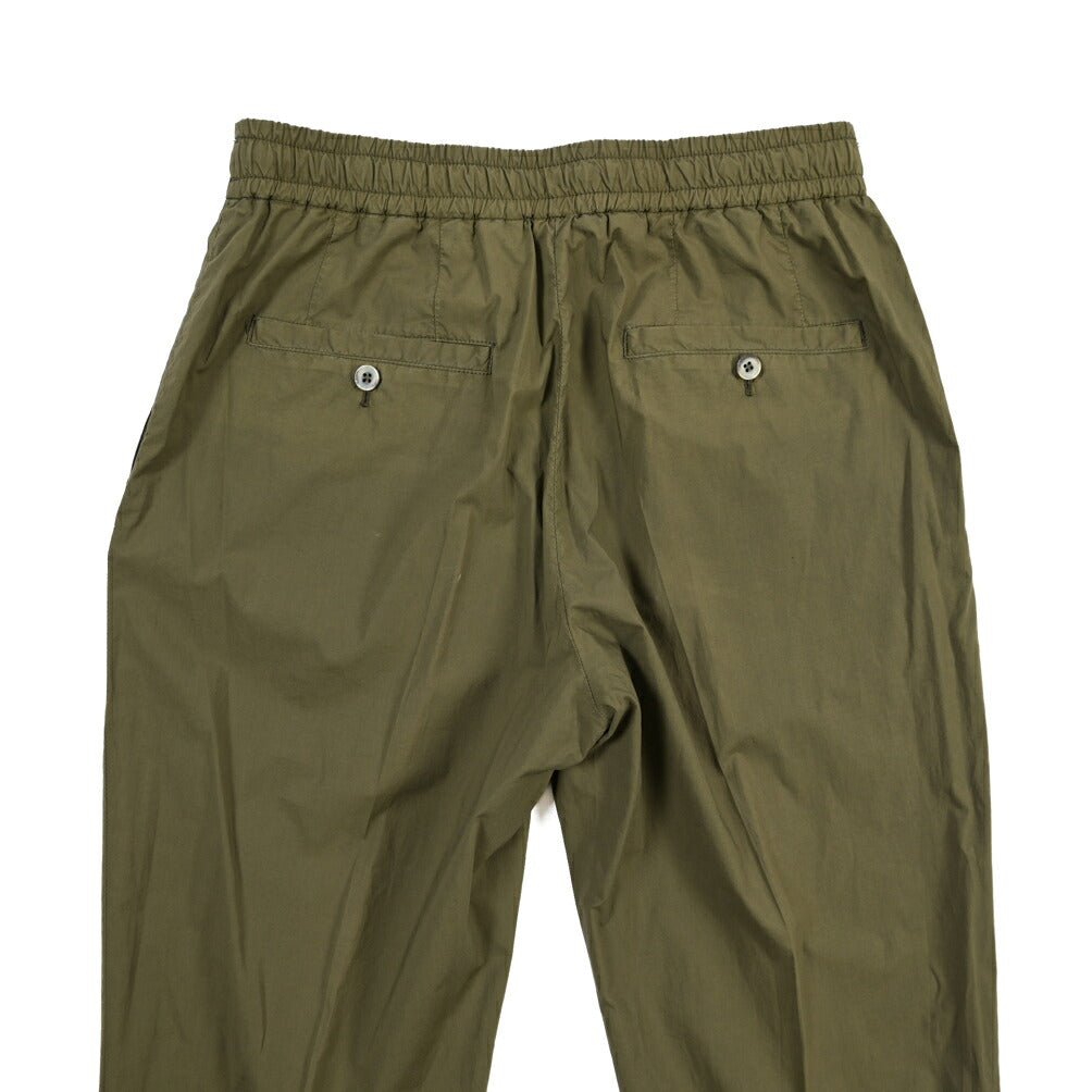 GTA “DAVIDE” ストレッチコットン ワンタックイージーパンツ / COMFORT FIT カーキグリーン 46 | GUARDAROBA MILANO OFFICIAL STORE