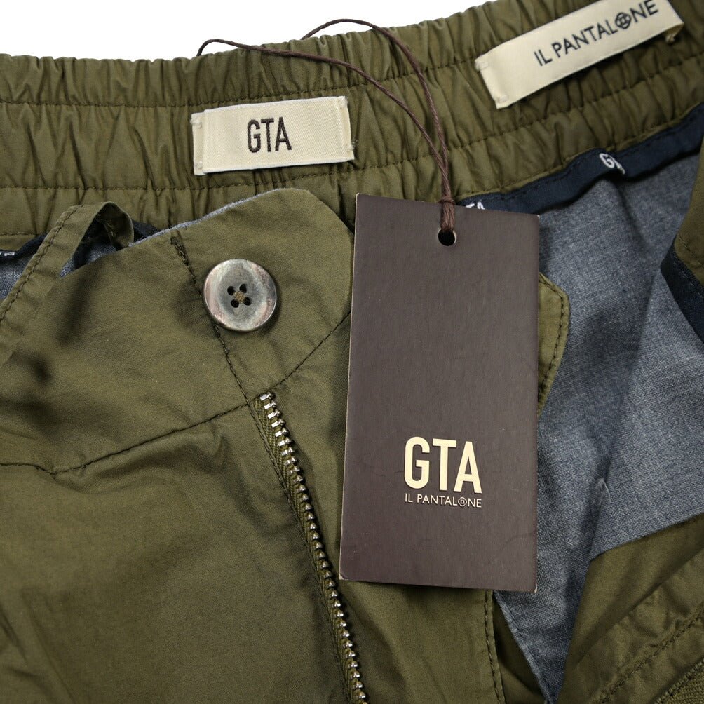 GTA “DAVIDE” ストレッチコットン ワンタックイージーパンツ / COMFORT FIT カーキグリーン 46 | GUARDAROBA MILANO OFFICIAL STORE