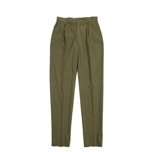 GTA “DAVIDE” ストレッチコットン ワンタックイージーパンツ / COMFORT FIT カーキグリーン 46 | GUARDAROBA MILANO OFFICIAL STORE