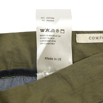 GTA “DAVIDE” ストレッチコットン ワンタックイージーパンツ / COMFORT FIT カーキグリーン 46 | GUARDAROBA MILANO OFFICIAL STORE