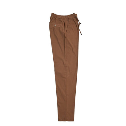 GTA “DAVIDE” ストレッチコットン ワンタックイージーパンツ / COMFORT FIT ブラウン 44 | GUARDAROBA MILANO OFFICIAL STORE