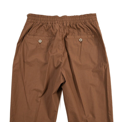 GTA “DAVIDE” ストレッチコットン ワンタックイージーパンツ / COMFORT FIT ブラウン 44 | GUARDAROBA MILANO OFFICIAL STORE