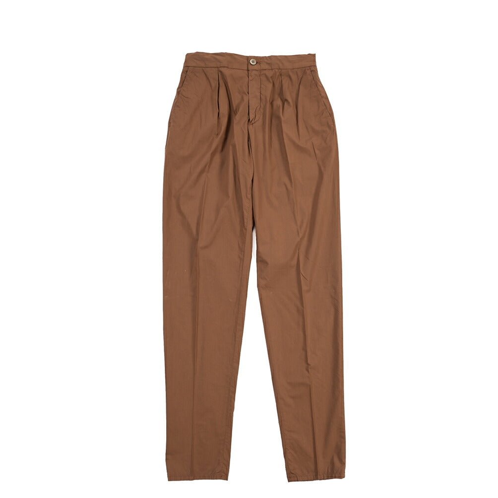 GTA “DAVIDE” ストレッチコットン ワンタックイージーパンツ / COMFORT FIT ブラウン 44 | GUARDAROBA MILANO OFFICIAL STORE