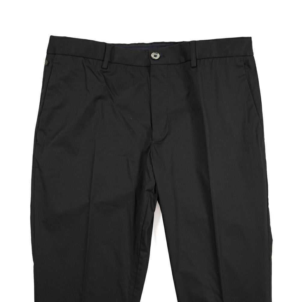 GTA “DAVIDE” ナイロン混コットン ノータックイージーパンツ / COMFORT FIT ブラック 50 | GUARDAROBA MILANO OFFICIAL STORE