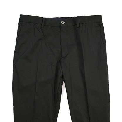GTA “DAVIDE” ナイロン混コットン ノータックイージーパンツ / COMFORT FIT ブラック 50 | GUARDAROBA MILANO OFFICIAL STORE