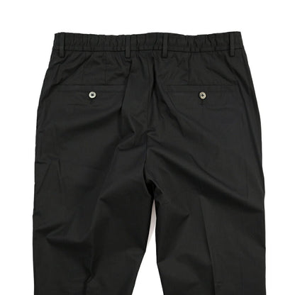 GTA “DAVIDE” ナイロン混コットン ノータックイージーパンツ / COMFORT FIT ブラック 50 | GUARDAROBA MILANO OFFICIAL STORE
