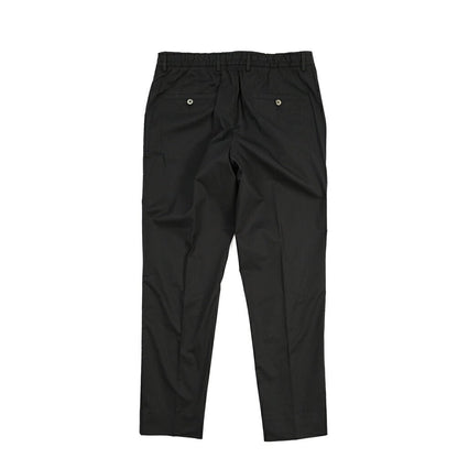 GTA “DAVIDE” ナイロン混コットン ノータックイージーパンツ / COMFORT FIT ブラック 50 | GUARDAROBA MILANO OFFICIAL STORE