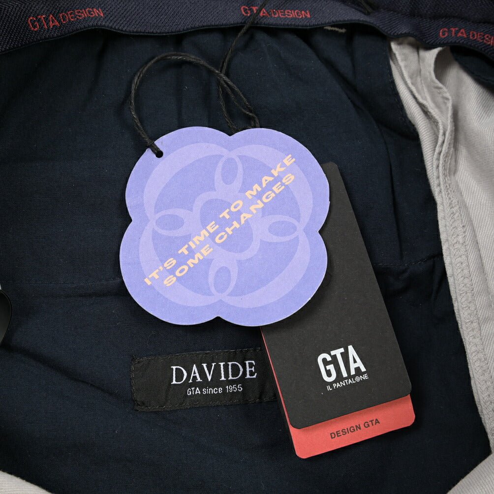 GTA “DAVIDE” リネン混コットン ノータックイージーパンツ / COMFORT FIT ライトグレー 46 | GUARDAROBA MILANO OFFICIAL STORE