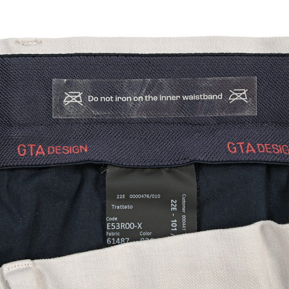 GTA “DAVIDE” リネン混コットン ノータックイージーパンツ / COMFORT FIT ライトグレー 46 | GUARDAROBA MILANO OFFICIAL STORE