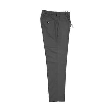 GTA “DAVIDE” ヴァージンウール混ポリエステル ノータックイージーパンツ / COMFORT FIT グレー 48 | GUARDAROBA MILANO OFFICIAL STORE
