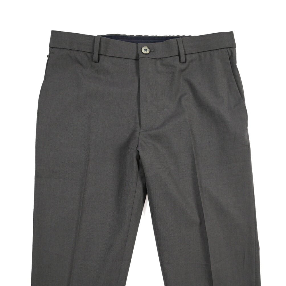 GTA “DAVIDE” ヴァージンウール混ポリエステル ノータックイージーパンツ / COMFORT FIT グレー 48 | GUARDAROBA MILANO OFFICIAL STORE
