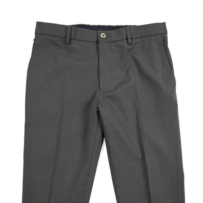 GTA “DAVIDE” ヴァージンウール混ポリエステル ノータックイージーパンツ / COMFORT FIT グレー 48 | GUARDAROBA MILANO OFFICIAL STORE