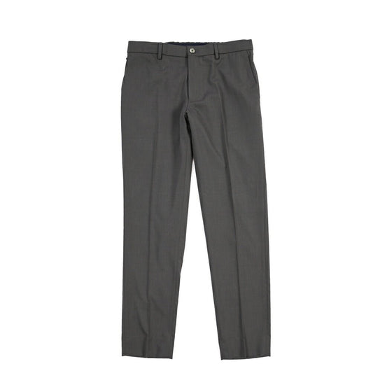 GTA “DAVIDE” ヴァージンウール混ポリエステル ノータックイージーパンツ / COMFORT FIT グレー 48 | GUARDAROBA MILANO OFFICIAL STORE