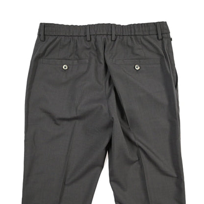GTA “DAVIDE” ヴァージンウール混ポリエステル ノータックイージーパンツ / COMFORT FIT グレー 48 | GUARDAROBA MILANO OFFICIAL STORE