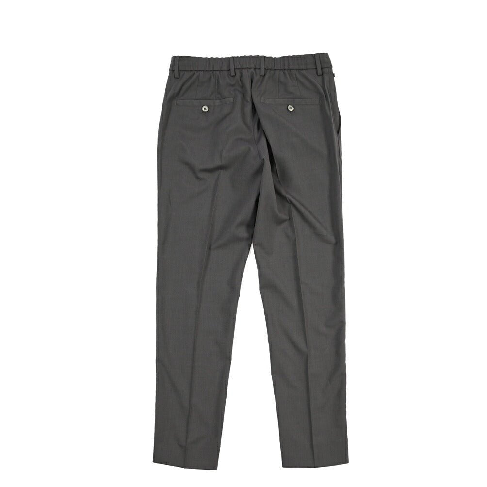 GTA “DAVIDE” ヴァージンウール混ポリエステル ノータックイージーパンツ / COMFORT FIT グレー 48 | GUARDAROBA MILANO OFFICIAL STORE