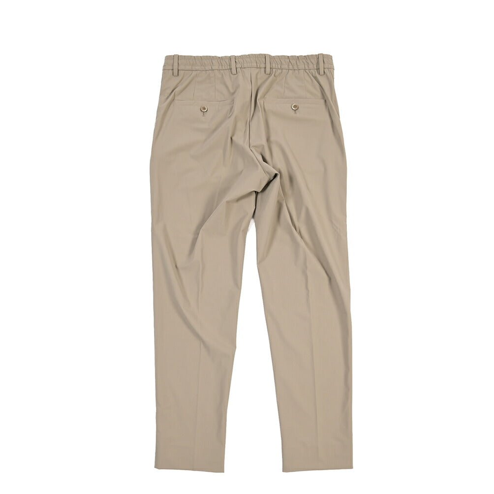 GTA “DAVIDE” ストレッチポリエステル ノータックドローコードパンツ / COMFORT FIT ベージュ 50 | GUARDAROBA MILANO OFFICIAL STORE