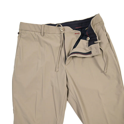 GTA “DAVIDE” ストレッチポリエステル ノータックドローコードパンツ / COMFORT FIT ベージュ 50 | GUARDAROBA MILANO OFFICIAL STORE
