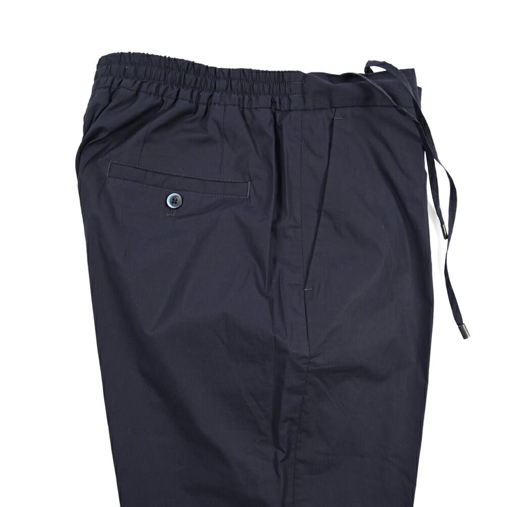 GTA “DAVIDE” ストレッチコットン ワンタックイージーパンツ / COMFORT FIT ネイビー 52 | GUARDAROBA MILANO OFFICIAL STORE