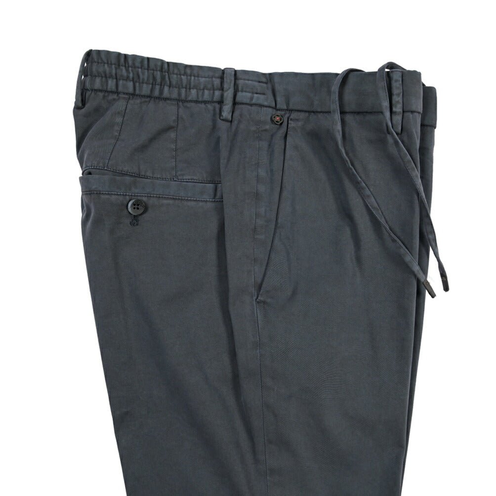 GTA “DAVIDE” リヨセル混コットン ノータックイージーパンツ / COMFORT FIT ネイビー 46 | GUARDAROBA MILANO OFFICIAL STORE
