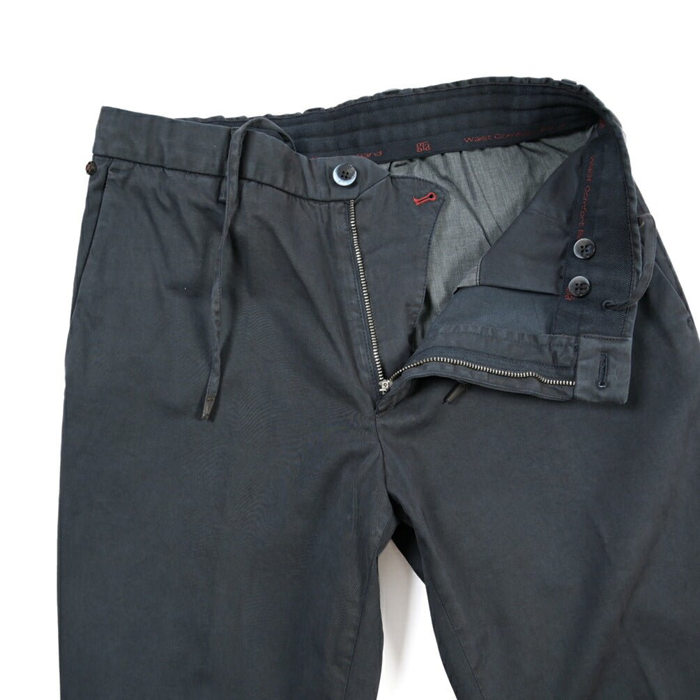 GTA “DAVIDE” リヨセル混コットン ノータックイージーパンツ / COMFORT FIT ネイビー 46 | GUARDAROBA MILANO OFFICIAL STORE