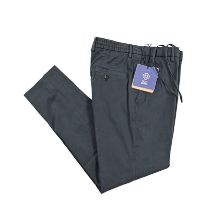 GTA “DAVIDE” リヨセル混コットン ノータックイージーパンツ / COMFORT FIT ネイビー 46 | GUARDAROBA MILANO OFFICIAL STORE