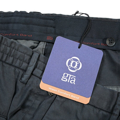 GTA “DAVIDE” リヨセル混コットン ノータックイージーパンツ / COMFORT FIT ネイビー 46 | GUARDAROBA MILANO OFFICIAL STORE