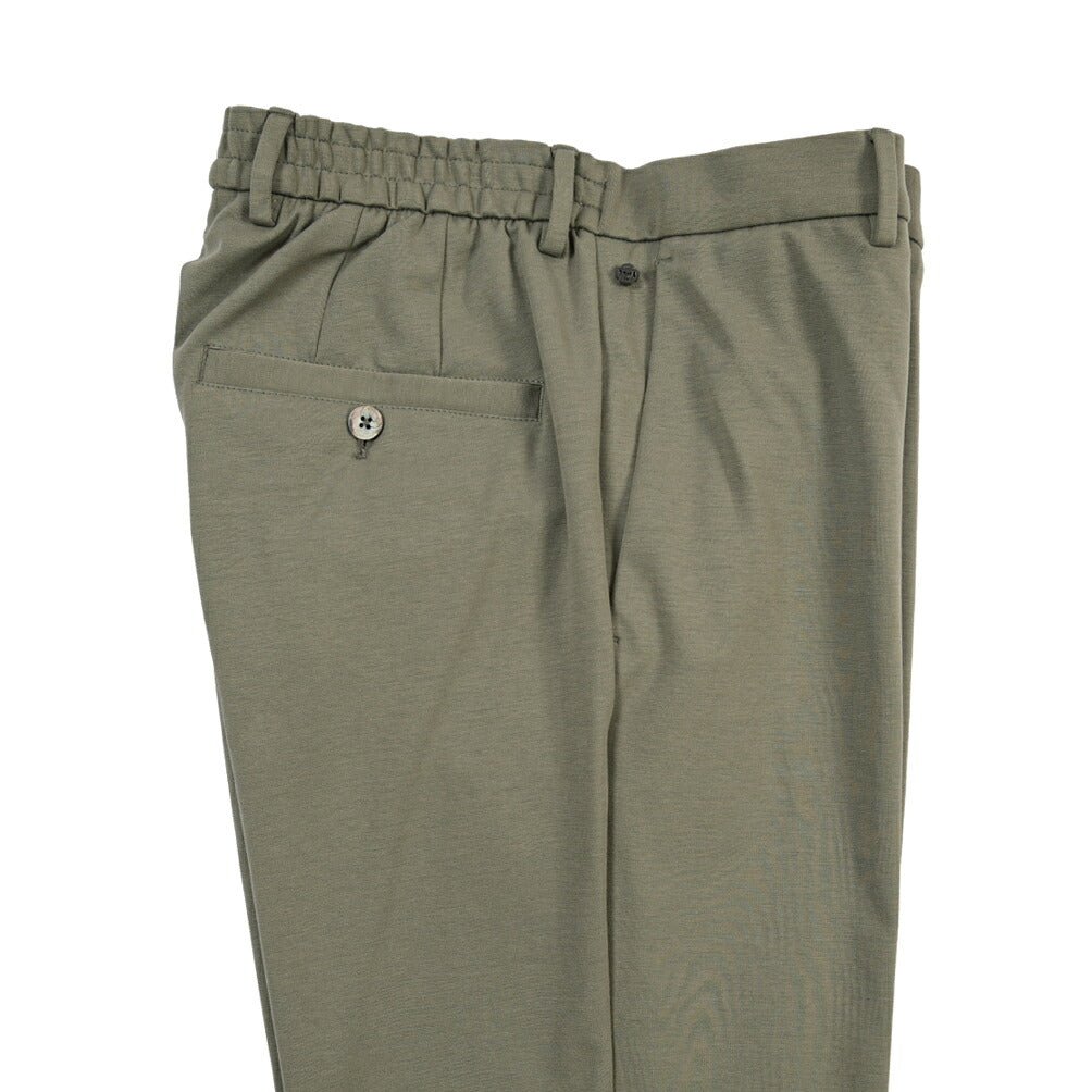GTA “DAVIDE” ポリアミド混コットン ノータックイージーパンツ / COMFORT FIT カーキグリーン 48 | GUARDAROBA MILANO OFFICIAL STORE