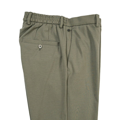 GTA “DAVIDE” ポリアミド混コットン ノータックイージーパンツ / COMFORT FIT カーキグリーン 48 | GUARDAROBA MILANO OFFICIAL STORE