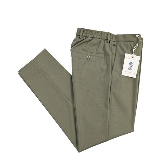 GTA “DAVIDE” ポリアミド混コットン ノータックイージーパンツ / COMFORT FIT カーキグリーン 48 | GUARDAROBA MILANO OFFICIAL STORE
