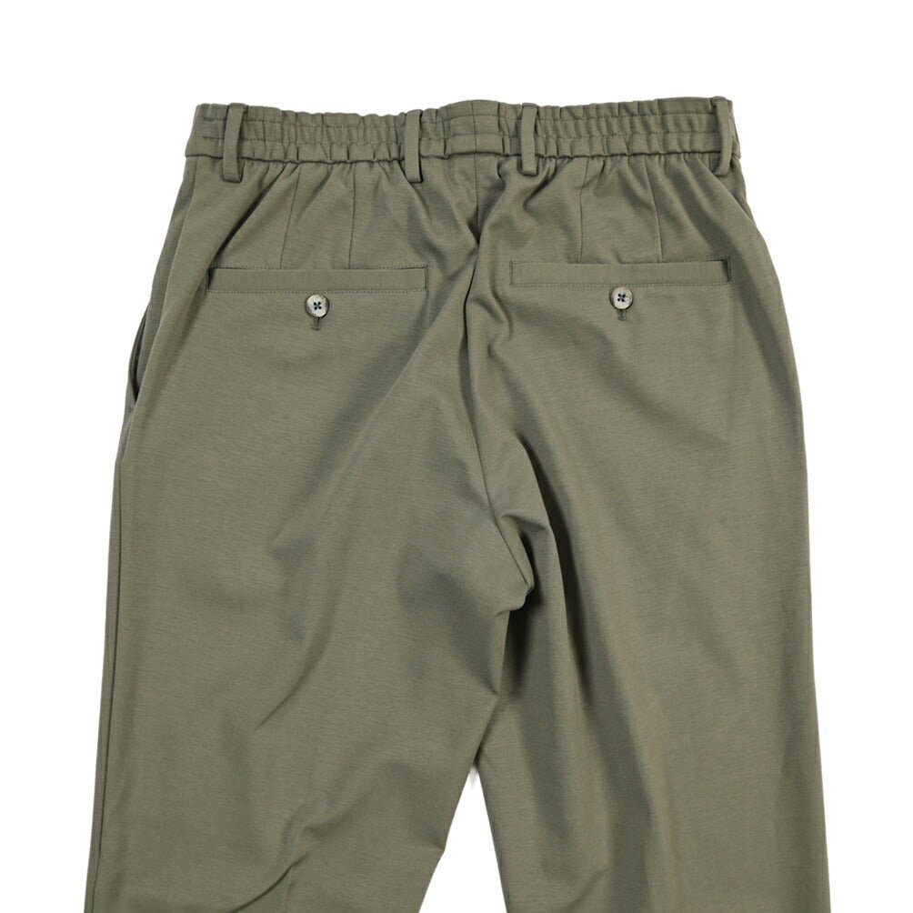 GTA “DAVIDE” ポリアミド混コットン ノータックイージーパンツ / COMFORT FIT カーキグリーン 48 | GUARDAROBA MILANO OFFICIAL STORE