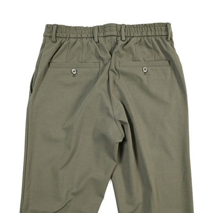 GTA “DAVIDE” ポリアミド混コットン ノータックイージーパンツ / COMFORT FIT カーキグリーン 48 | GUARDAROBA MILANO OFFICIAL STORE