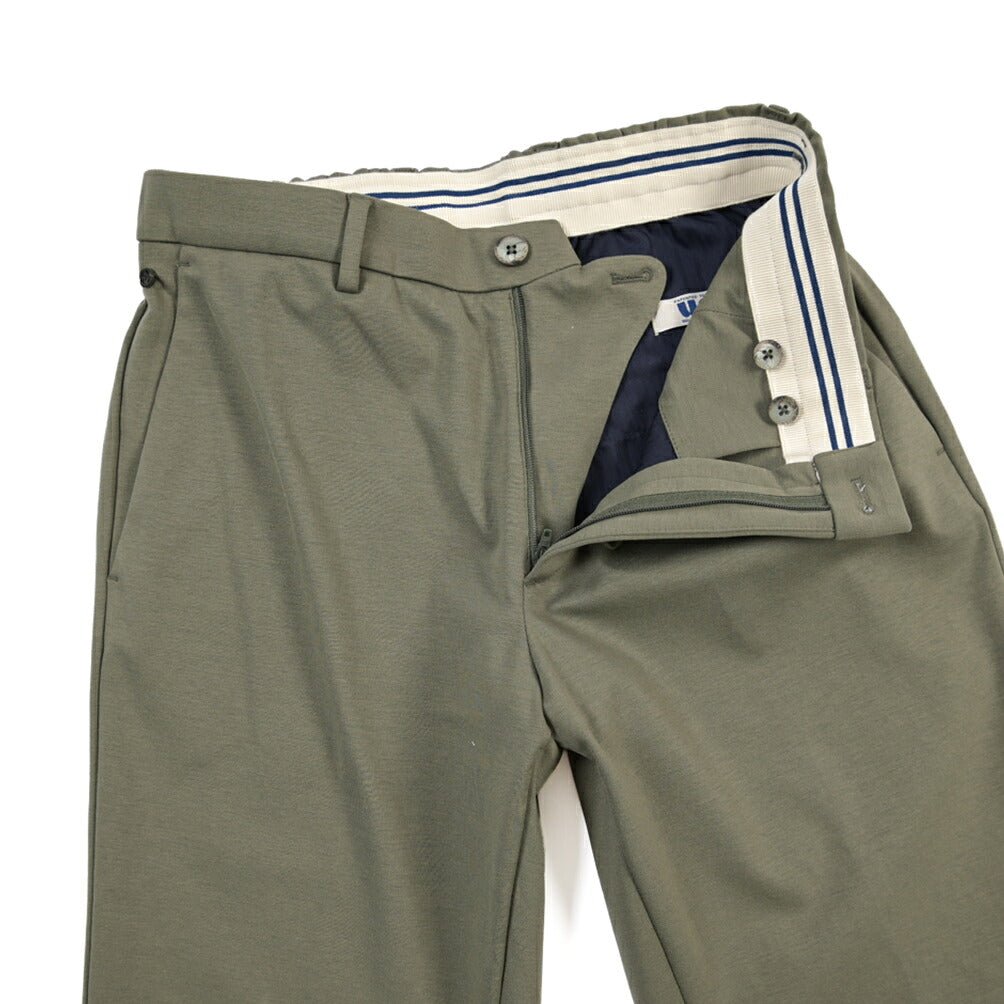 GTA “DAVIDE” ポリアミド混コットン ノータックイージーパンツ / COMFORT FIT カーキグリーン 48 | GUARDAROBA MILANO OFFICIAL STORE