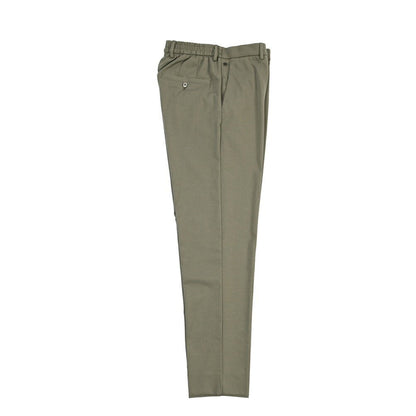GTA “DAVIDE” ポリアミド混コットン ノータックイージーパンツ / COMFORT FIT カーキグリーン 48 | GUARDAROBA MILANO OFFICIAL STORE