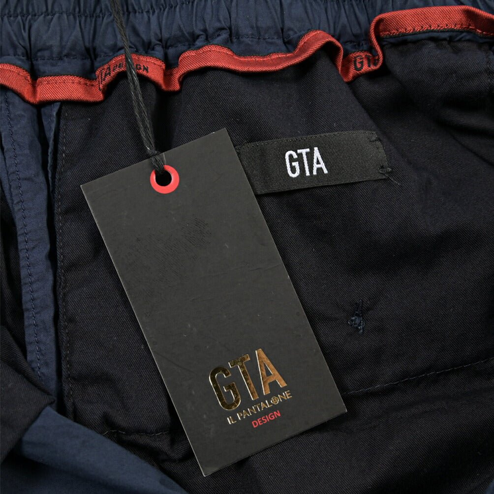 GTA “DAVIDE” ストレッチコットン ワンタックイージーパンツ / COMFORT FIT ネイビー 44 | GUARDAROBA MILANO OFFICIAL STORE
