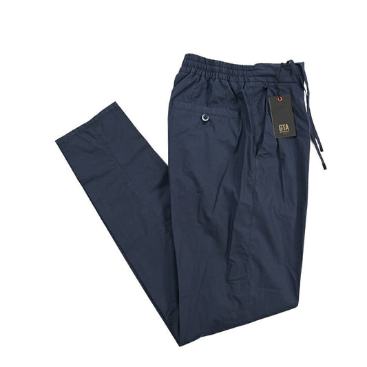 GTA “DAVIDE” ストレッチコットン ワンタックイージーパンツ / COMFORT FIT ネイビー 44 | GUARDAROBA MILANO OFFICIAL STORE