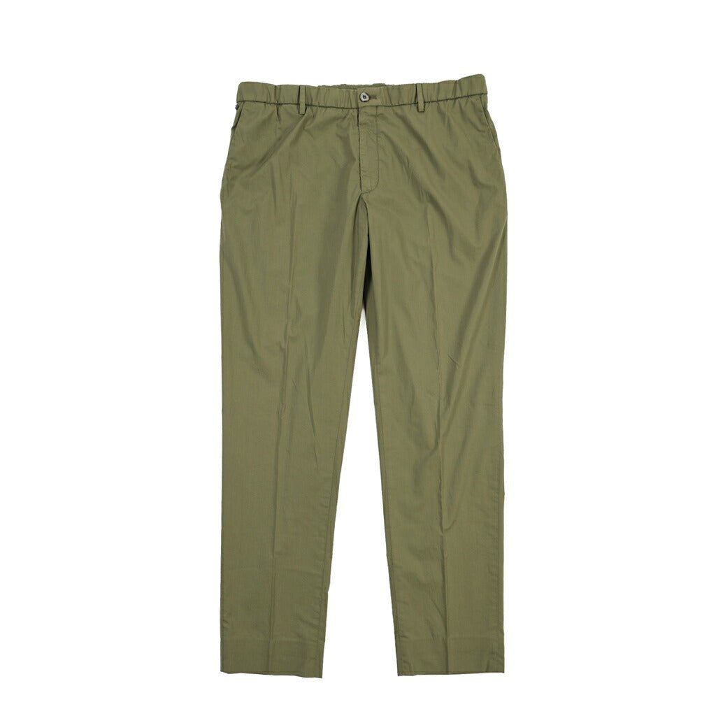 GTA “DAVIDE” ストレッチコットン ノータックイージーパンツ / COMFORT FIT カーキグリーン 56 | GUARDAROBA MILANO OFFICIAL STORE