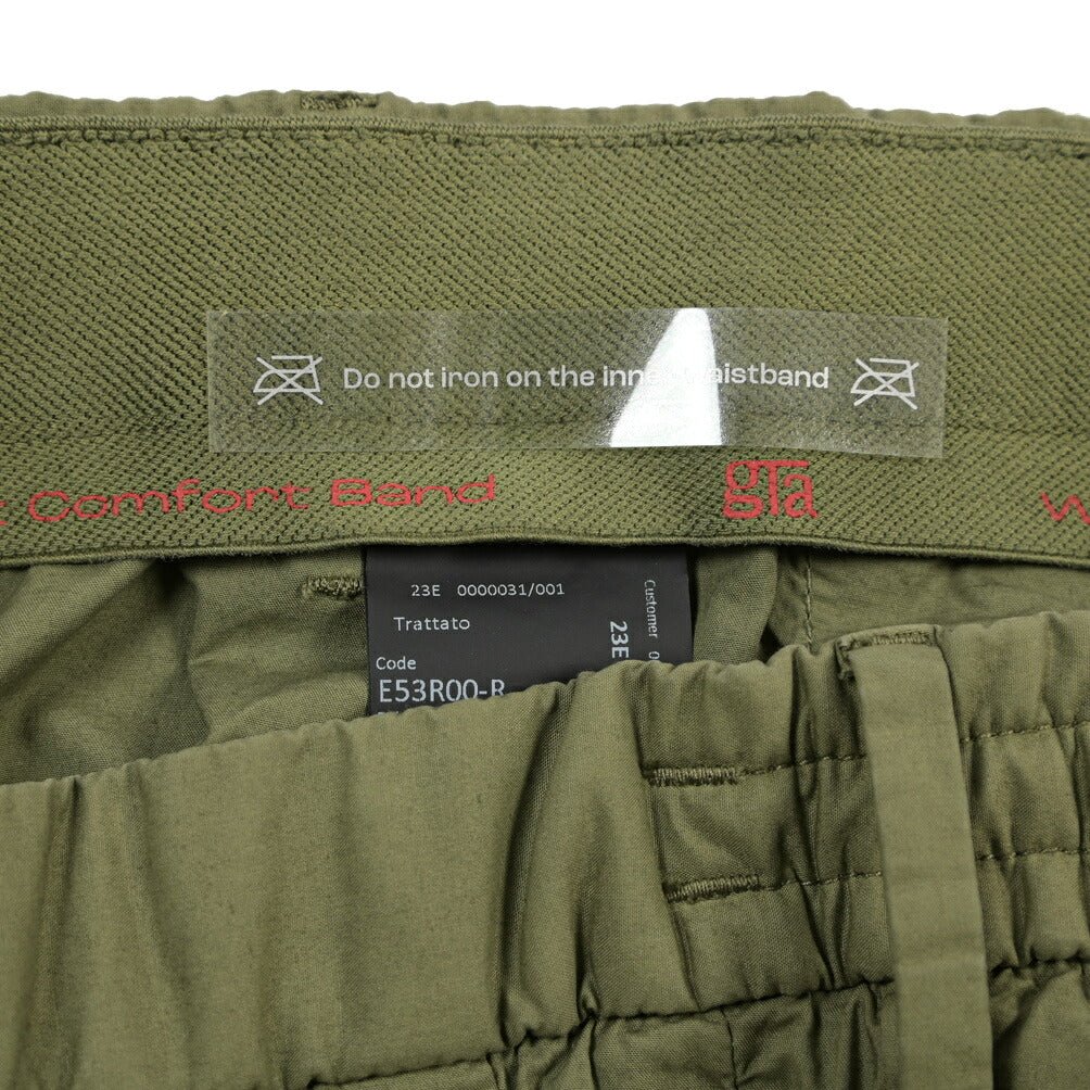 GTA “DAVIDE” ストレッチコットン ノータックイージーパンツ / COMFORT FIT カーキグリーン 56 | GUARDAROBA MILANO OFFICIAL STORE